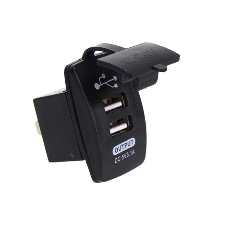 New Motorcycle Rocker Switch Style Dual USB Charger with LED Light