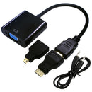 20cm 1080P Mini HDMI Male to VGA Female Video Converter Adapter Cable fo SHG