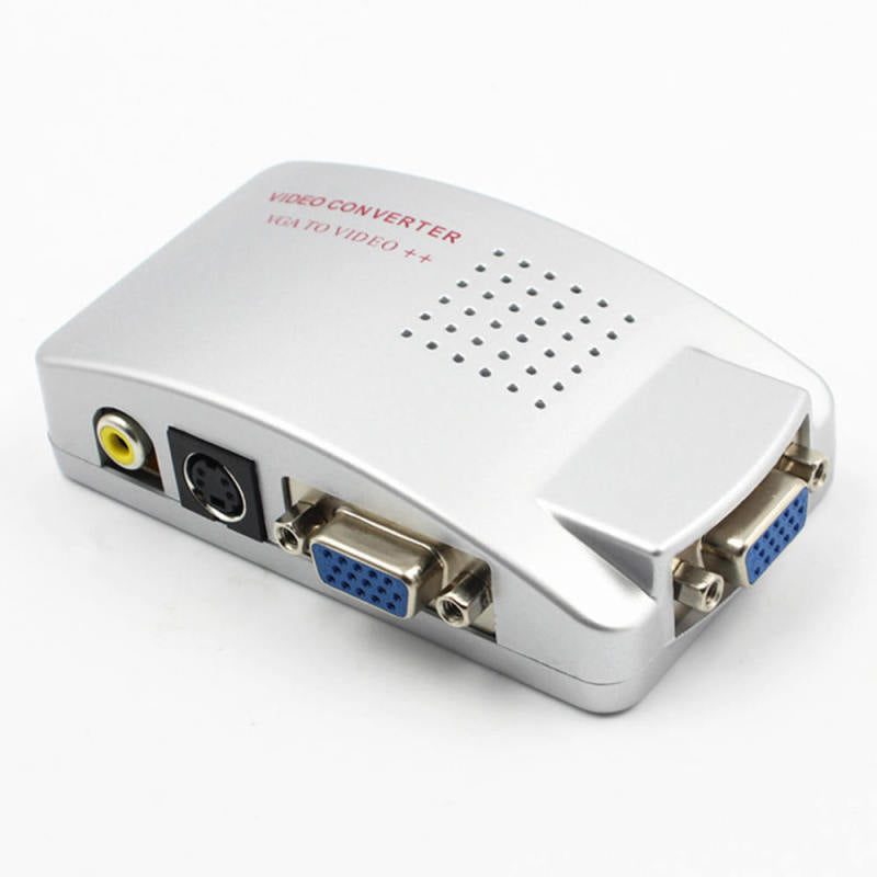 PC VGA to TV RCA Composite Video Converter AV RGB S-Video Converter Box vb