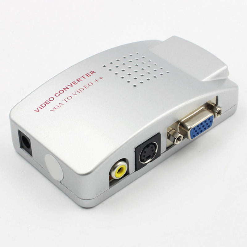 PC VGA to TV RCA Composite Video Converter AV RGB S-Video Converter Box vb