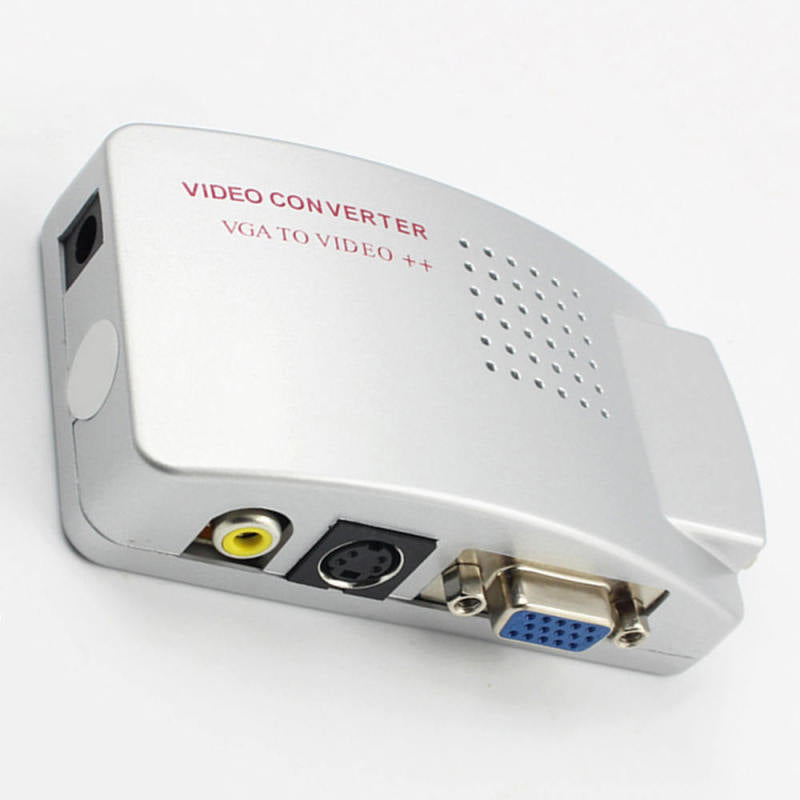 PC VGA to TV RCA Composite Video Converter AV RGB S-Video Converter Box vb