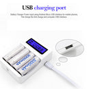 4 Slots Smart LCD Display USB Intelligent Battery Charger For AA / AAA Batteries