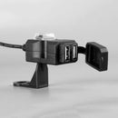 Charger Socket DUAL 2 USB Port Motorcycle Handlebar w/Switch Waterproof 12V-24V