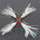 Lot 20x Fishing Hooks Treble With Feather For Minnow Fishing Lures Cran ZRT