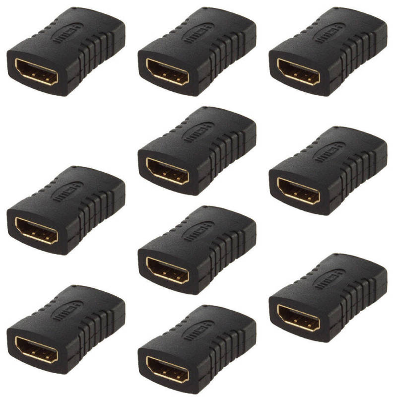 HOT 10X Black HDMI Female To Female Coupler Extender Adapter Connector HDTV KPI