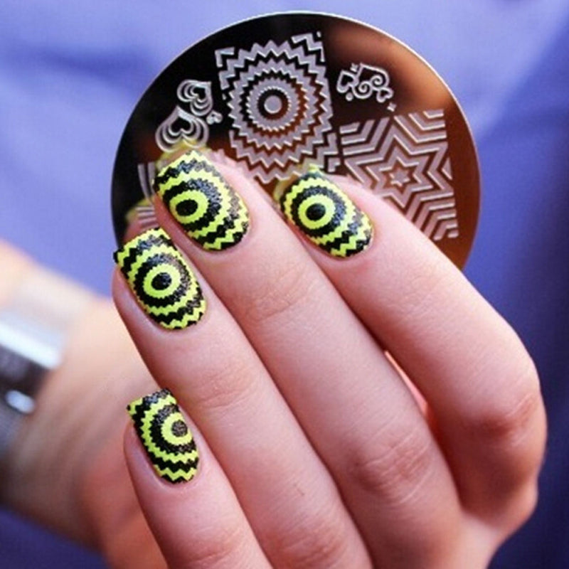 10 Design Set Nail Art Polish Manicure Image Stamp Template Plate Scraper DIY