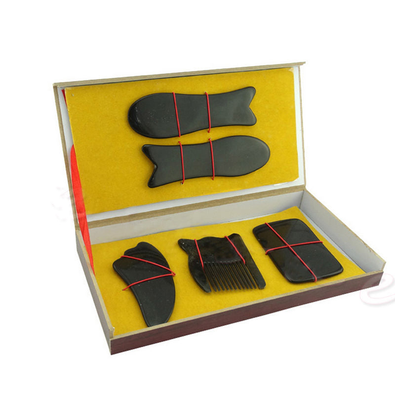 Chinese 5 in 1 Traditional Acupuncture Massage Gua Sha Guasha Scrapping Tool Set