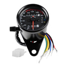 Black LED Backlight Signal Motorcycle Odometer KMH Speedometer Gauge Cafe Racer