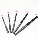 5pcs 1/4" HSS Drill Speed Steel Bits Set Woodworking Hexagonal Handle Power Tool