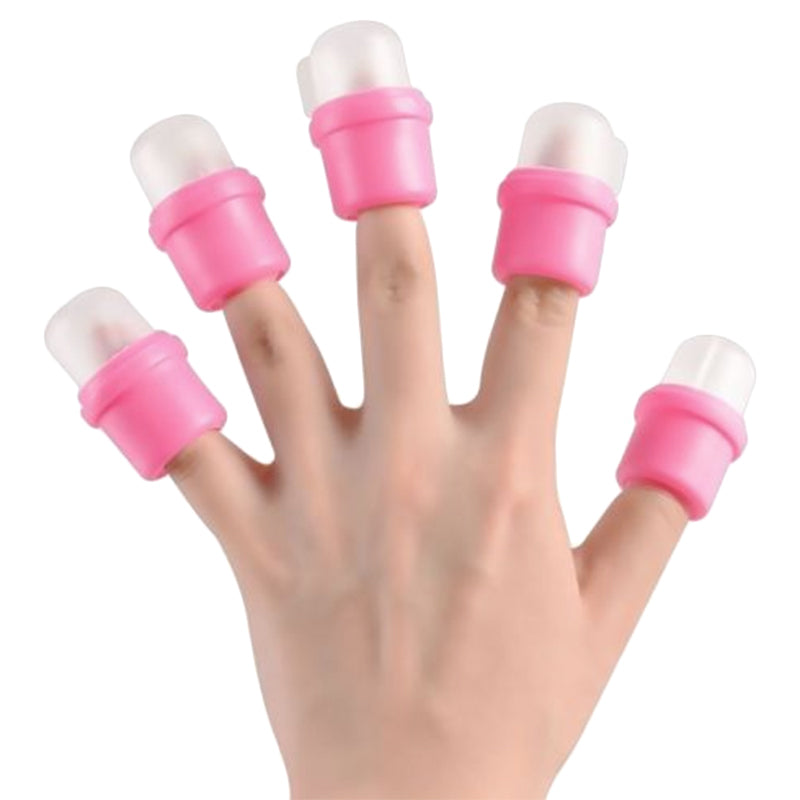 20pc Pink Wearable Nail armor Soak Soaker Polish Remover UV Gel Cap Tip Kit