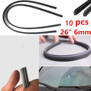 10pcs 26" 6mm Auto Car Frameless Windshield Wiper Blade Rubber Refill Strips ADG