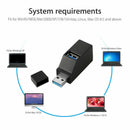 2pcs 3 Port Mini USB 3.0 Hub High Speed Hub Splitter Box Kit For Computer  AMQ