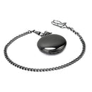 Luxury Black Smooth Quartz Pocket Watch Necklace Pendant Women/Men's GIft