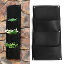 4 Pockets Black Felt Hanging Planter Bag Wall-mounted Plant Vertical Ga RCT