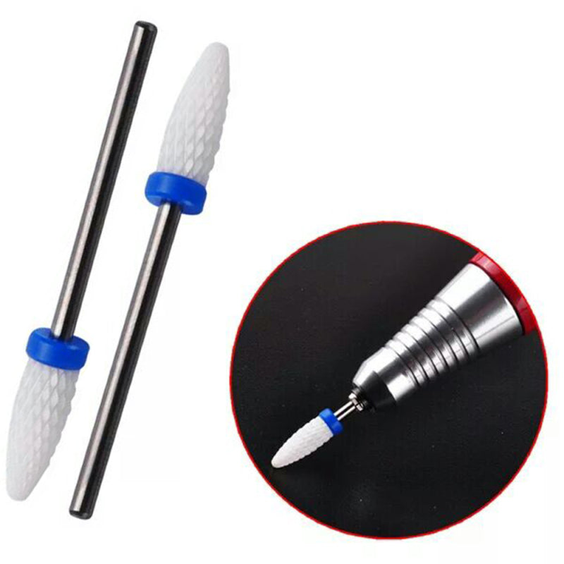 Ceramic Nail File Drill Bit Barrel Smooth Stop Cuticle Flame Remove Dea HYK