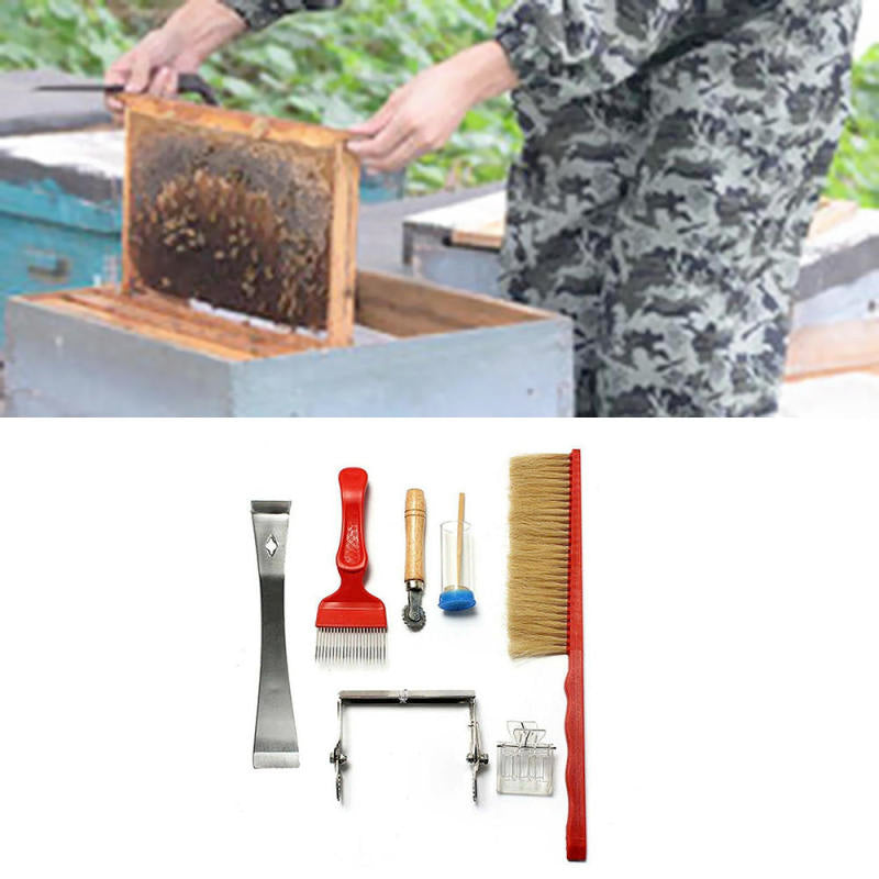 7Pcs Set Bee Tool Beekeeping Equipment Beekeeper Tools Catcher Hive Tool DKD