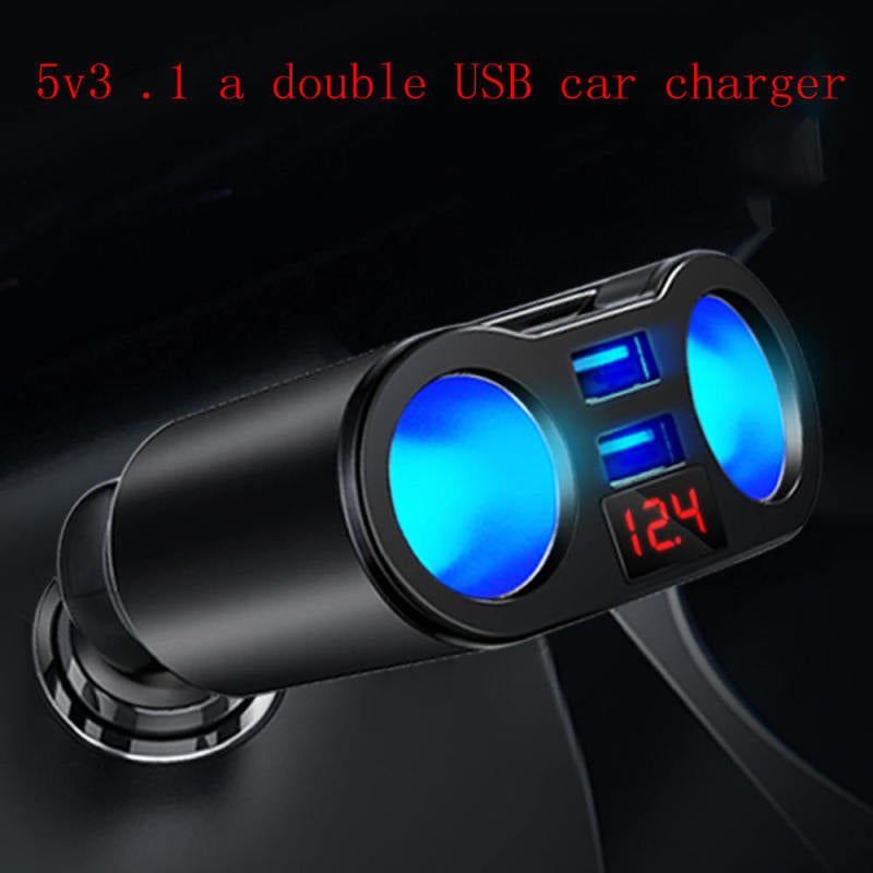 Dual USB Charger 2-Way Car Lighter Socket Splitter Adapter DC 5V 3.1A fdg