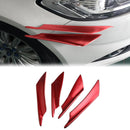 4x Universal Car Front Bumper Lip Splitter Trim Fin Body Spoiler Canard Red kfs