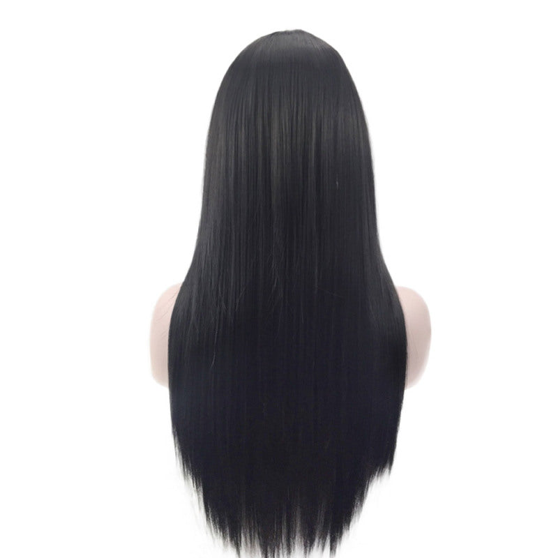 Womens Long Ladies Black Long Straight Natural Wig Hair Full Wigs HUS