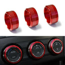 3PCS Red Aluminum AC Climate Control Knob Ring Cover For Subaru Impreza W MNV