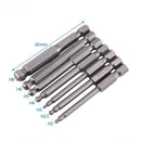 7pcs Set 2/2.5/3/4/5/6/8mm 65mm Magnetic Ball Screwdriver Bits 1/4 Hex Shank