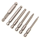 7pcs Set 2/2.5/3/4/5/6/8mm 65mm Magnetic Ball Screwdriver Bits 1/4 Hex Shank