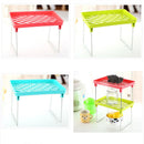 New Foldable Stacking Storage Shelf Rack Organizer Holder Kitchen Bathroom Desk