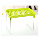 New Foldable Stacking Storage Shelf Rack Organizer Holder Kitchen Bathroom Desk