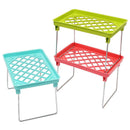 New Foldable Stacking Storage Shelf Rack Organizer Holder Kitchen Bathroom Desk