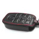 Black Leather Smart Remote 4 Buttons Key Chain Holder Cover Fob For Kia K5 HRH