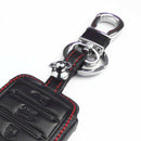 Black Leather Smart Remote 4 Buttons Key Chain Holder Cover Fob For Kia K5 HRH