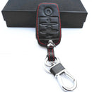Black Leather Smart Remote 4 Buttons Key Chain Holder Cover Fob For Kia  YDC