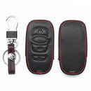 Car Leather 4-Buttons Key Chain Holder Cover Case For HYQ14AHC Subaru QGS