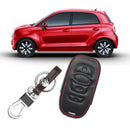 Car Leather 4-Buttons Key Chain Holder Cover Case For HYQ14AHC Subaru B KNA