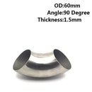 60mm Edelstahl 90 Grad Bogen Ellbogen Auspuff Rohrfitting Adapter Dicke: ZTF