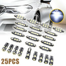 25pcs Car Interior White LED Lights Bulbs Kit for BMW X5 E70 M 2007-20 OIF