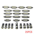 25pcs Car Interior White LED Lights Bulbs Kit for BMW X5 E70 M 2007-20 JKM