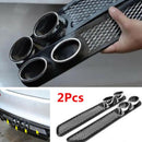 2*Car Simulation Grid Chrome Exhaust Tail Pipe Rear Bumper Fender Decor Ex OVI