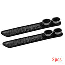 2*Car Simulation Grid Chrome Exhaust Tail Pipe Rear Bumper Fender Decor Exterior