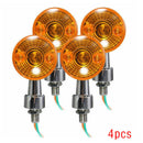 4x Chrome Universal Motorcycle Turn Signal Indicator Amber Blinker Ligh PFI