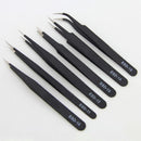 6pcs ESD Safe Anti-Static Stainless Steel Tweezers Set Maintenance Repair Tools