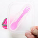 Collapsible Bento Lunch Box + Spoon Utensils Picnic Food Container Storage Box