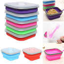 Collapsible Bento Lunch Box + Spoon Utensils Picnic Food Container Storage Box