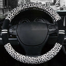 Leopard Print Plush Car SUV Steer Wheel Cover Decoration 15''/38cm Uni QQV