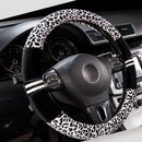 Leopard Print Plush Car SUV Steer Wheel Cover Decoration 15''/38cm WNG