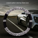 Leopard Print Plush Car SUV Steer Wheel Cover Decoration 15''/38cm Uni QQV