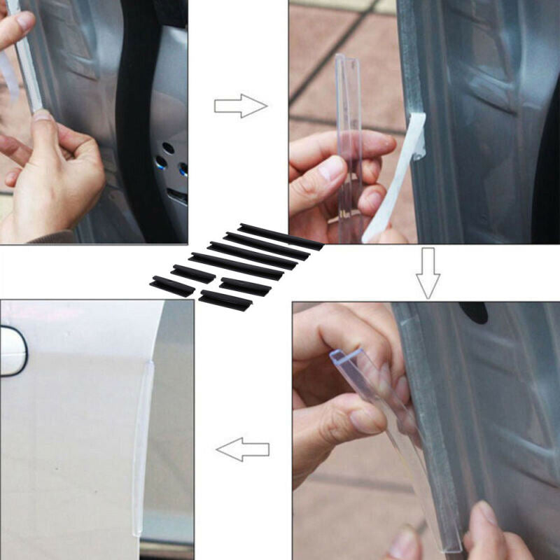 8pcs Car Door Edge Guards Trim Moldings Protection Strip Scratch Protector Set