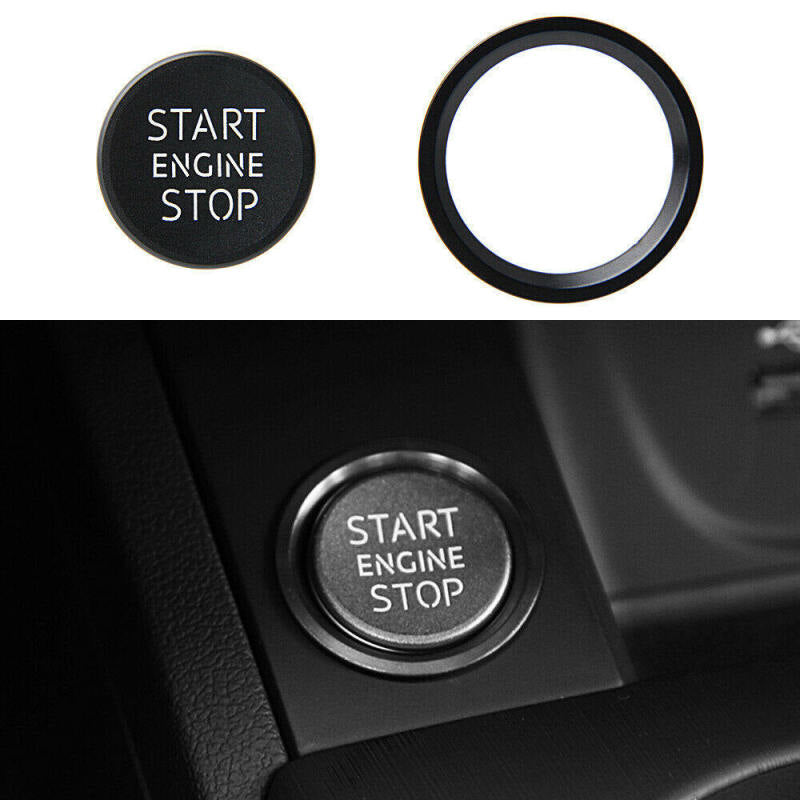 Start Stop Engine Push Button Switch Cover Fit Audi A4 A6 Q5 Q7 A5 A7 A8 BLACK