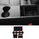1Set Cup Holder & Center Console Car Mat Liner Accessories for Tesla JDD