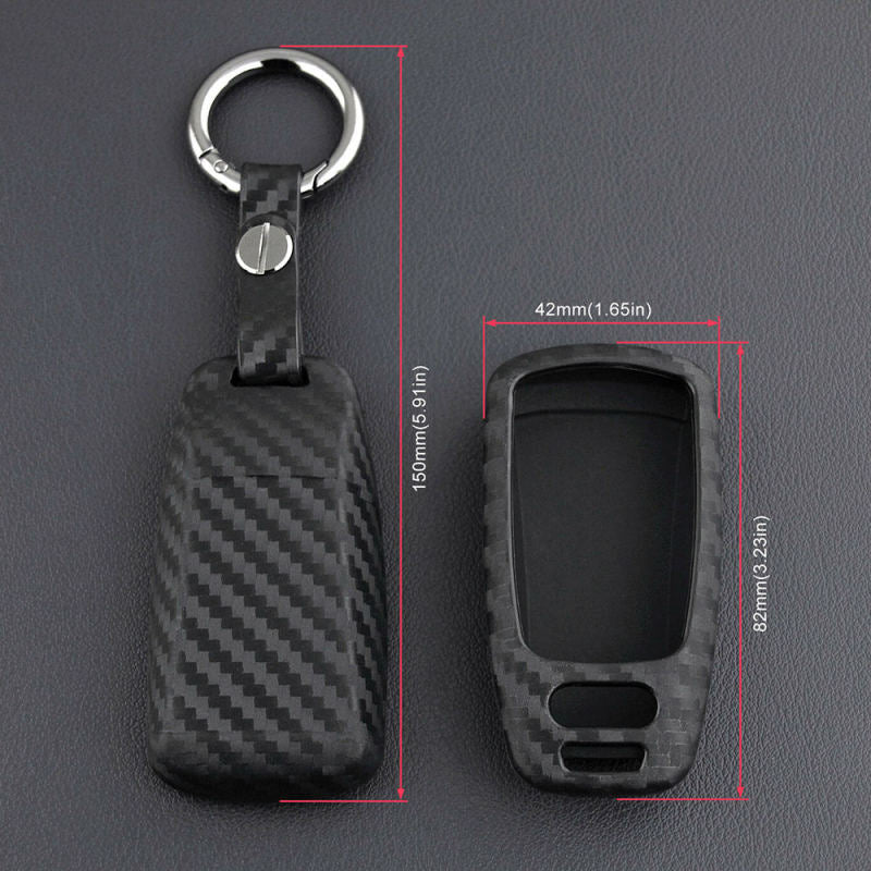 Matte Carbon Fiber Look Smart Car Key Case Holder Protector For Audi Access vc